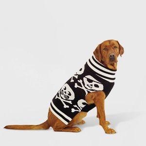Halloween Skulls and Crossbones Dog Sweater - XL